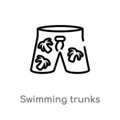 outline swimming trunks vector icon. isolated black simple line element illustration from summer concept. editable vector stroke swimming trunks icon on white background