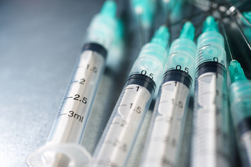 Syringes close up