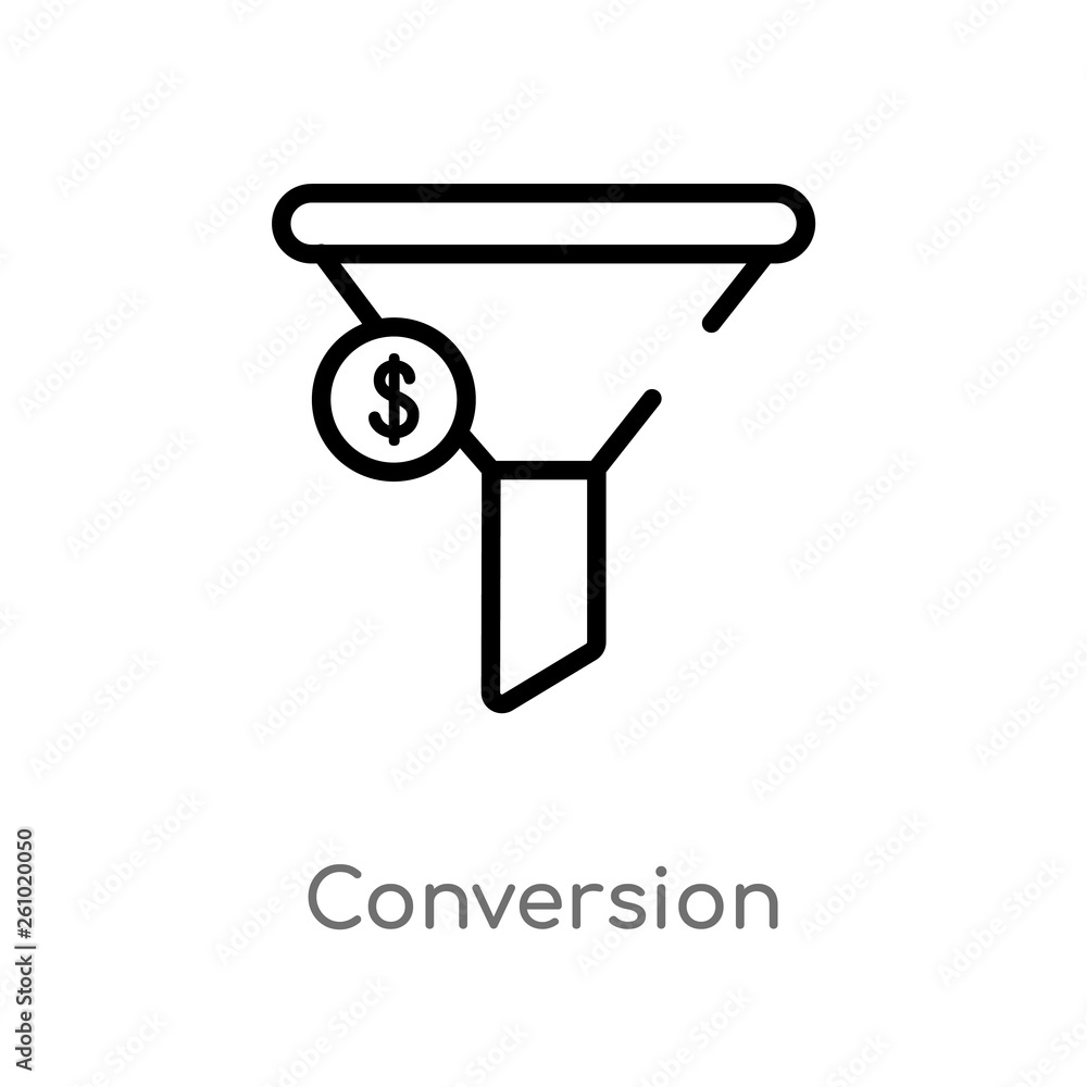 Poster outline conversion vector icon. isolated black simple line element illustration from technology conc