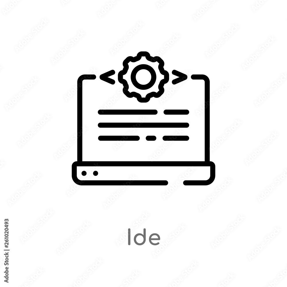 Poster outline ide vector icon. isolated black simple line element illustration from technology concept. ed