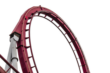 Close-up roller coaster track