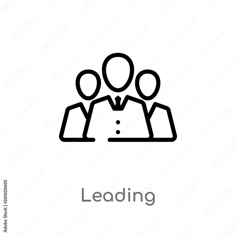 Poster outline leading vector icon. isolated black simple line element illustration from technology concept