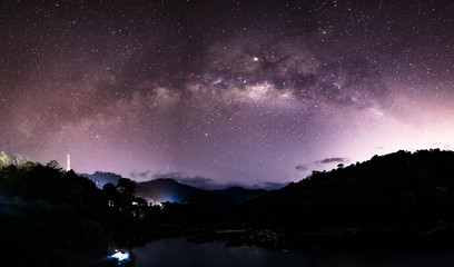 Milky Way over a mountain