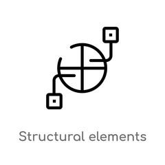 outline structural elements vector icon. isolated black simple line element illustration from technology concept. editable vector stroke structural elements icon on white background