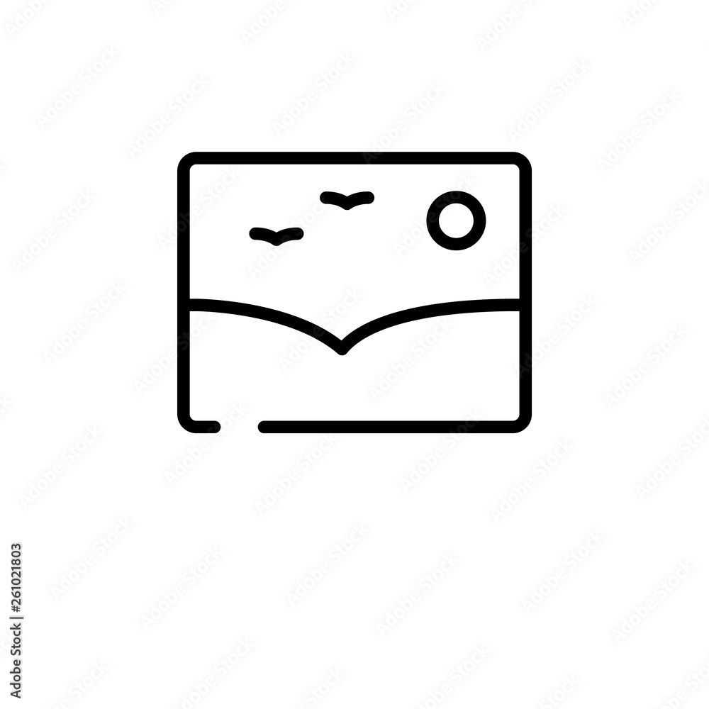 Poster outline vector icon. isolated black simple line element illustration from technology concept. editab