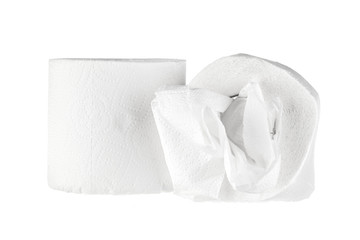 toilet paper isolated on white background