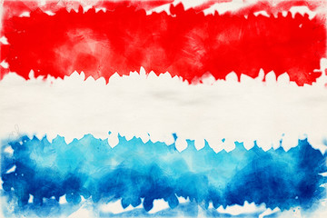 aquarelle of the flag of Luxembourg