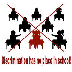 A poster calling for anti-discrimination in school.