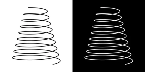 Behangcirkel Coil spring cable icons coil spring symbol on white background vector illustration © NATTIYAPP