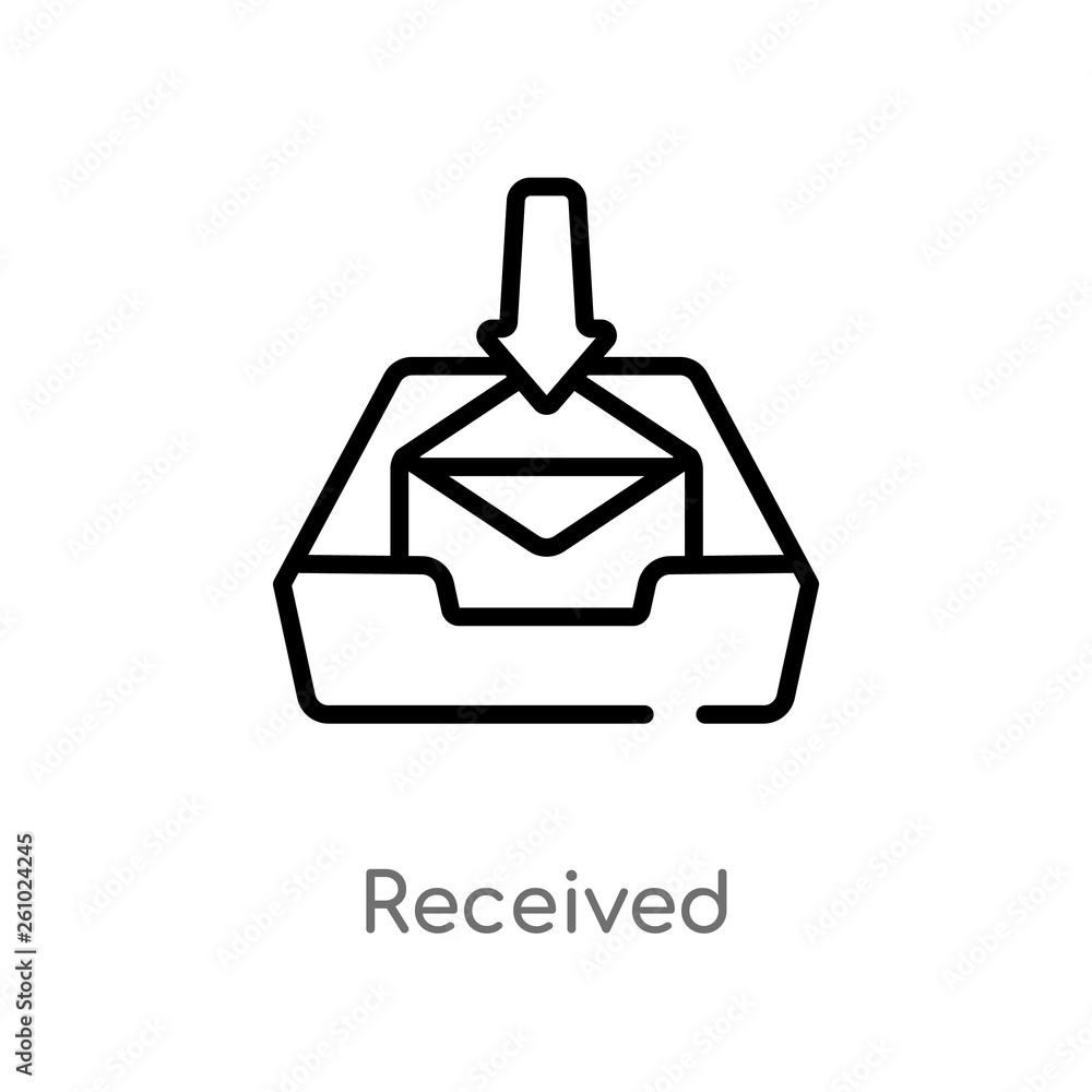 Poster outline received vector icon. isolated black simple line element illustration from technology concep