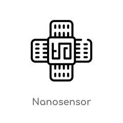 outline nanosensor vector icon. isolated black simple line element illustration from technology concept. editable vector stroke nanosensor icon on white background