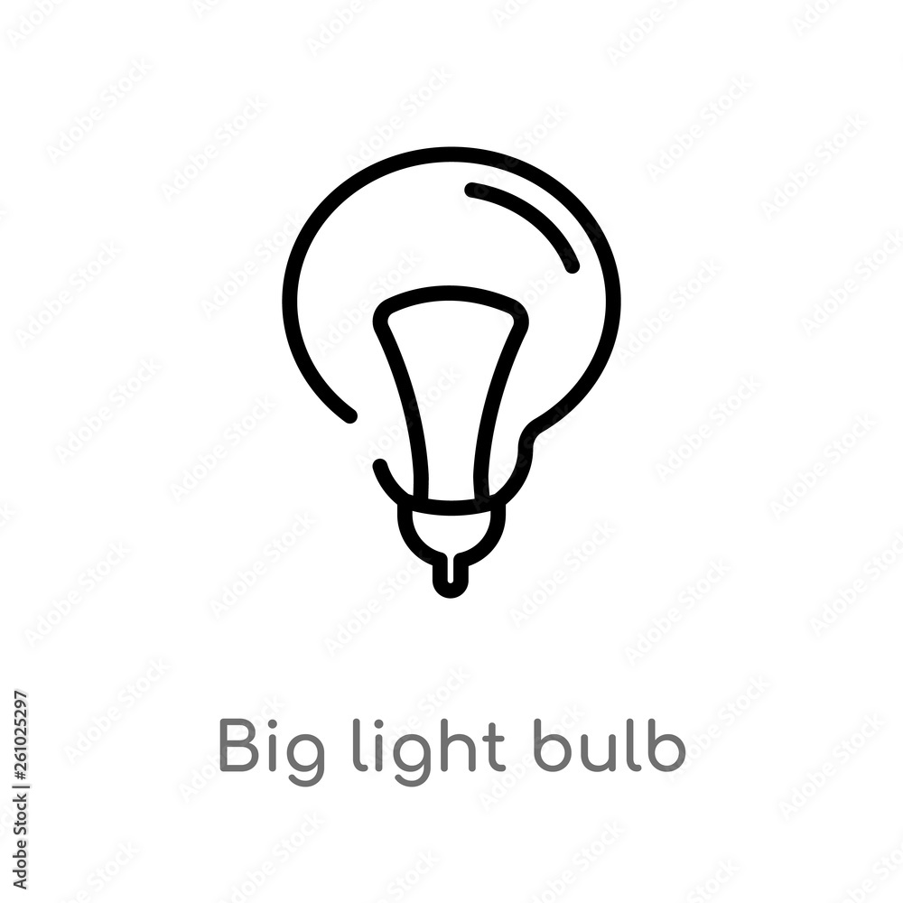 Poster outline big light bulb vector icon. isolated black simple line element illustration from technology 