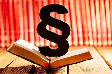 Wooden paragraph symbol of law