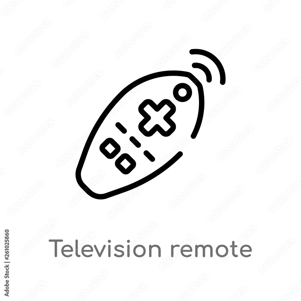 Aufkleber outline television remote control vector icon. isolated black simple line element illustration from 