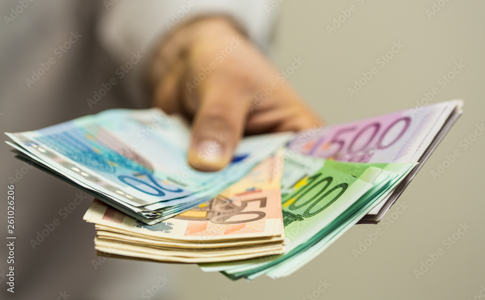 Wall mural finance  money - Banknotes of the  european  union.