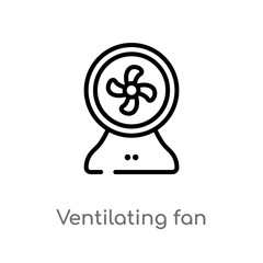 outline ventilating fan vector icon. isolated black simple line element illustration from technology concept. editable vector stroke ventilating fan icon on white background