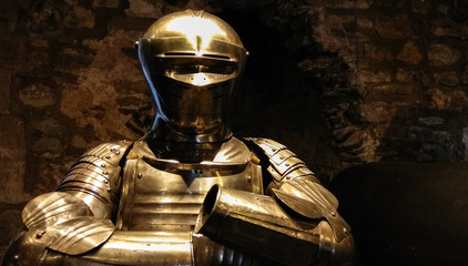 Naklejka premium Armor of medieval warrior, protection suit