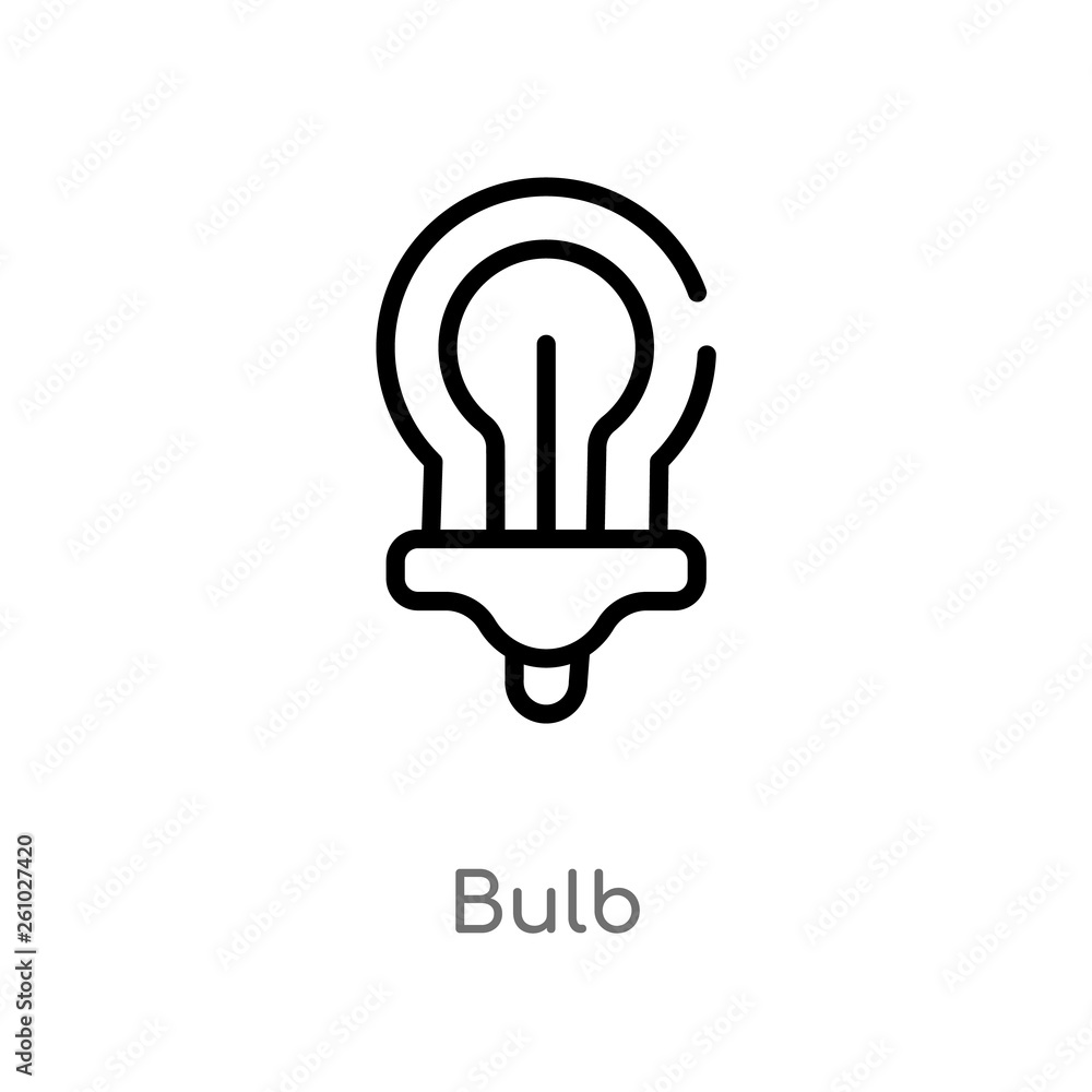 Poster outline bulb vector icon. isolated black simple line element illustration from technology concept. e