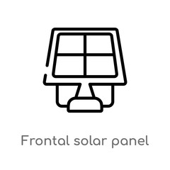 outline frontal solar panel vector icon. isolated black simple line element illustration from technology concept. editable vector stroke frontal solar panel icon on white background