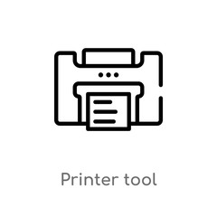 outline printer tool vector icon. isolated black simple line element illustration from technology concept. editable vector stroke printer tool icon on white background