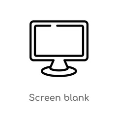 outline screen blank vector icon. isolated black simple line element illustration from technology concept. editable vector stroke screen blank icon on white background