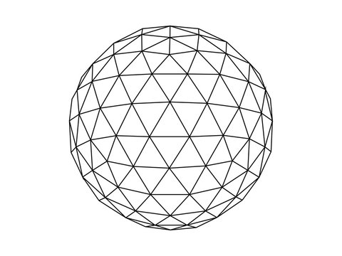 Geodesic sphere line illustration vector