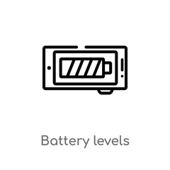 outline battery levels vector icon. isolated black simple line element illustration from technology concept. editable vector stroke battery levels icon on white background