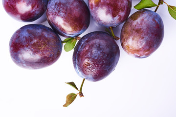 Creative image with fresh plum