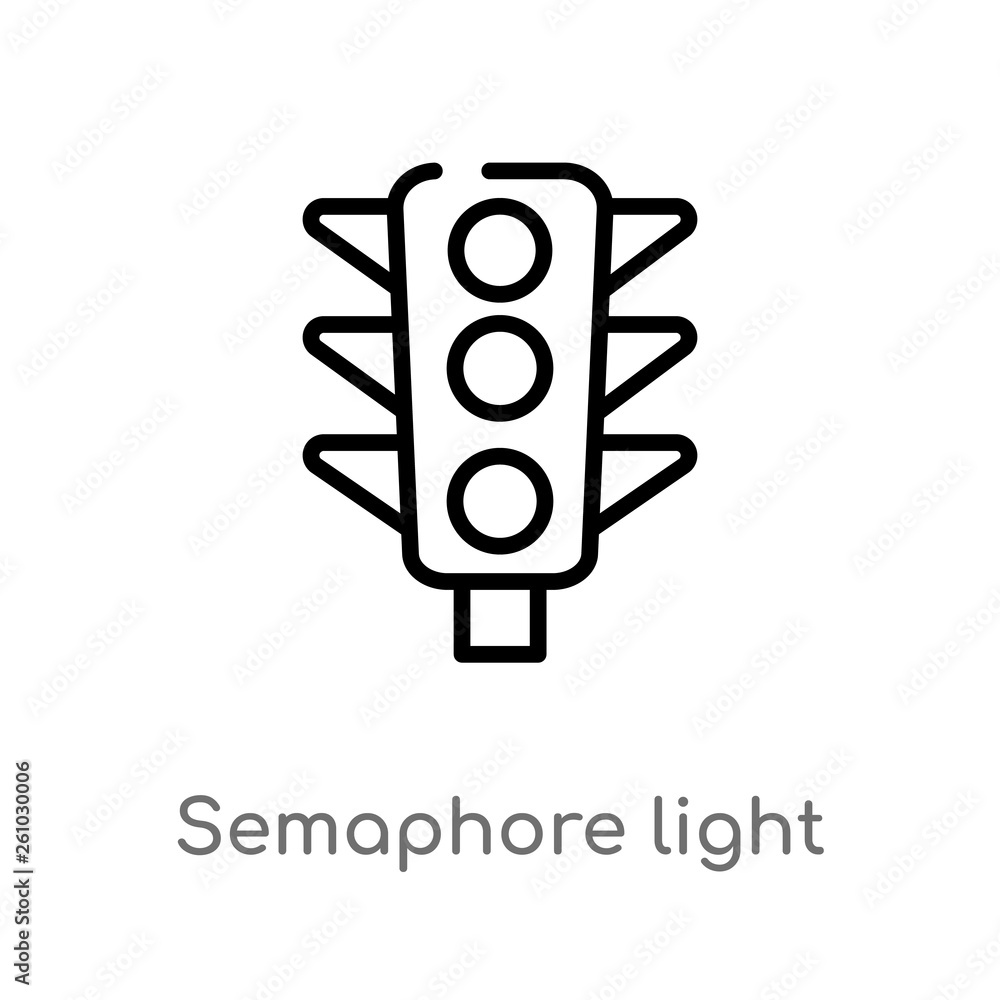 Poster outline semaphore light vector icon. isolated black simple line element illustration from tools and 