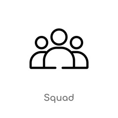 outline squad vector icon. isolated black simple line element illustration from tools and utensils concept. editable vector stroke squad icon on white background