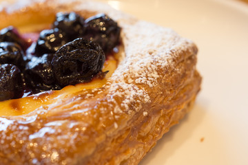 Kachidoki, Tokyo, Japan, 04/06/2019 , French boulangerie with custard and blueberries.