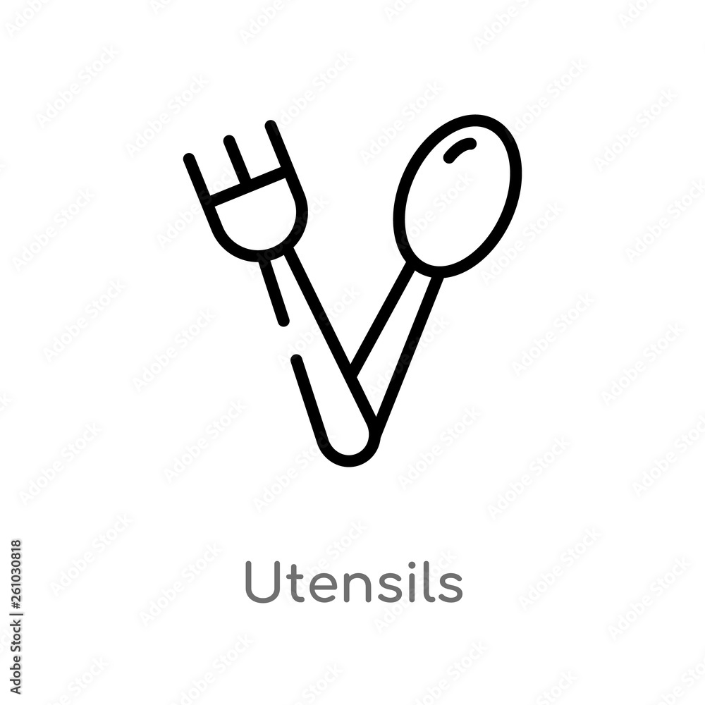 Poster outline utensils vector icon. isolated black simple line element illustration from tools and utensil