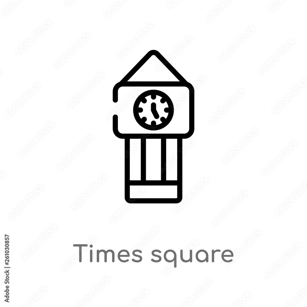 Poster outline times square vector icon. isolated black simple line element illustration from tools and ute