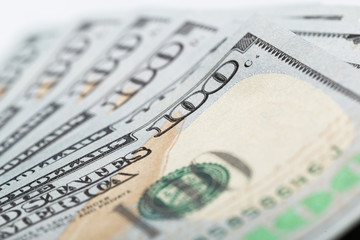 Close-up american dollar banknotes