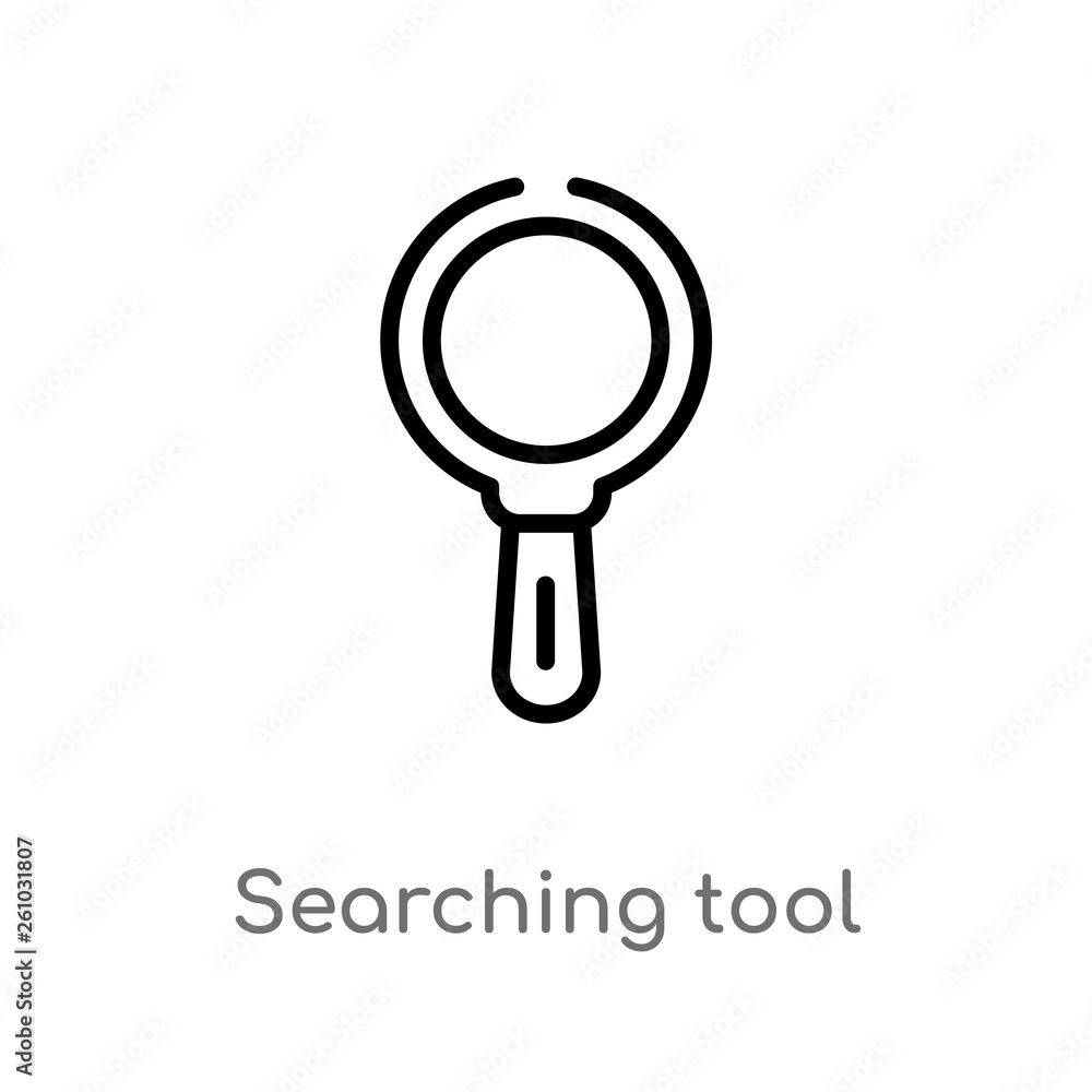 Poster outline searching tool vector icon. isolated black simple line element illustration from tools and u