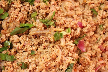 Spicy pork salad delicious at street food