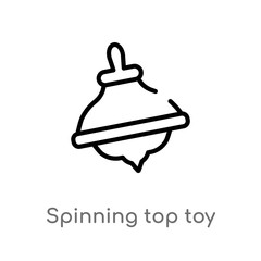 outline spinning top toy vector icon. isolated black simple line element illustration from toys concept. editable vector stroke spinning top toy icon on white background