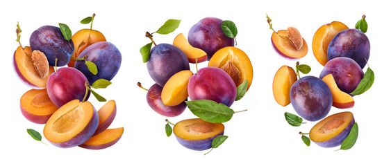 Creative image with fresh plum