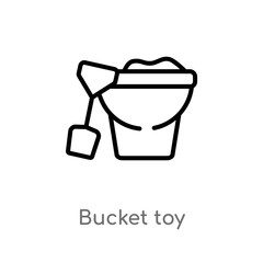 outline bucket toy vector icon. isolated black simple line element illustration from toys concept. editable vector stroke bucket toy icon on white background