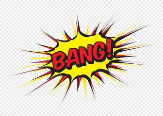 Color comic speech bubble and text bang. Vector Illustration.
