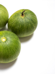Green delicious melon isolated in white back ground looking yummy