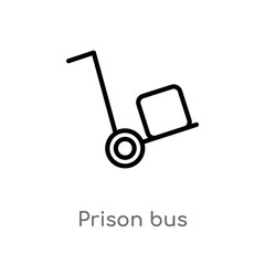 outline prison bus vector icon. isolated black simple line element illustration from transport concept. editable vector stroke prison bus icon on white background