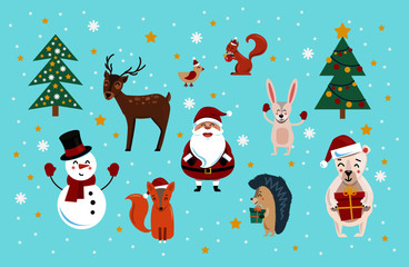 Christmas cartoon characters illustration