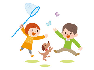 昆虫採集　遊び