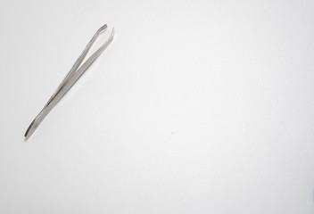 Nail clipper set, plastic and silver, isolated in white background