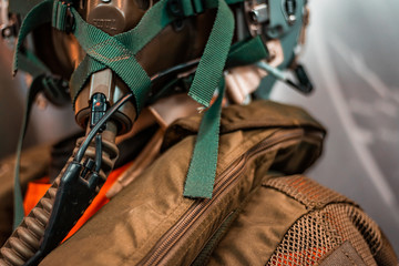 Details of military and aviation jump suits. Italian air force fabrics.