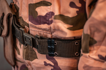 Details of military and aviation jump suits. Italian air force fabrics.