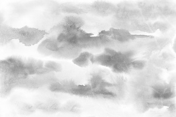 Gray acrylic background on white paper. Paint leaks and ombre effects.  © Nastia