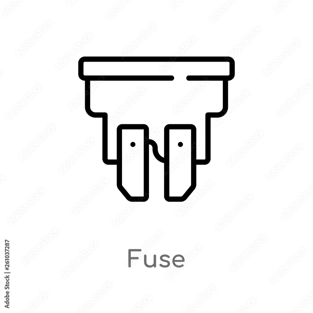 Poster outline fuse vector icon. isolated black simple line element illustration from transport concept. ed