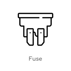 outline fuse vector icon. isolated black simple line element illustration from transport concept. editable vector stroke fuse icon on white background